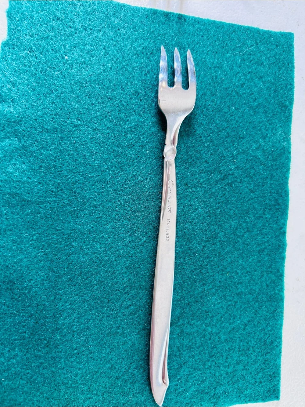 Vintage Community Polished Silver Stainless Salad/Dessert Forks - Set of 8